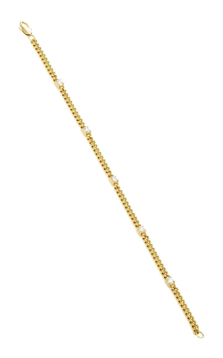 Jemma Wynne Yellow Gold Toujours Small Link And Diamond Bracelet