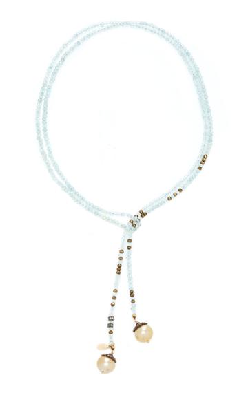 Joie Digiovanni Gold-filled Aquamarine Pyrite And Pearl Necklace