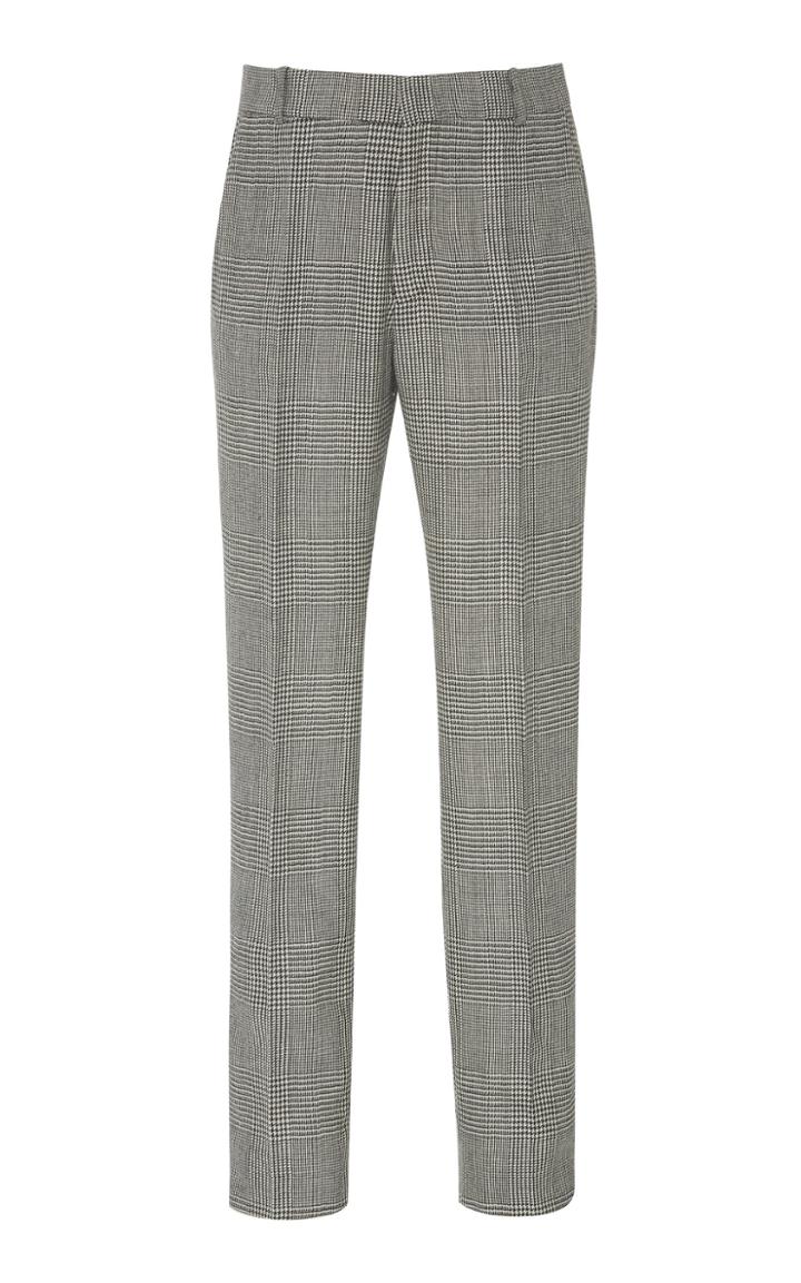 Balmain Prince Of Wales Checked Wool Slim-leg Pants Size: 46
