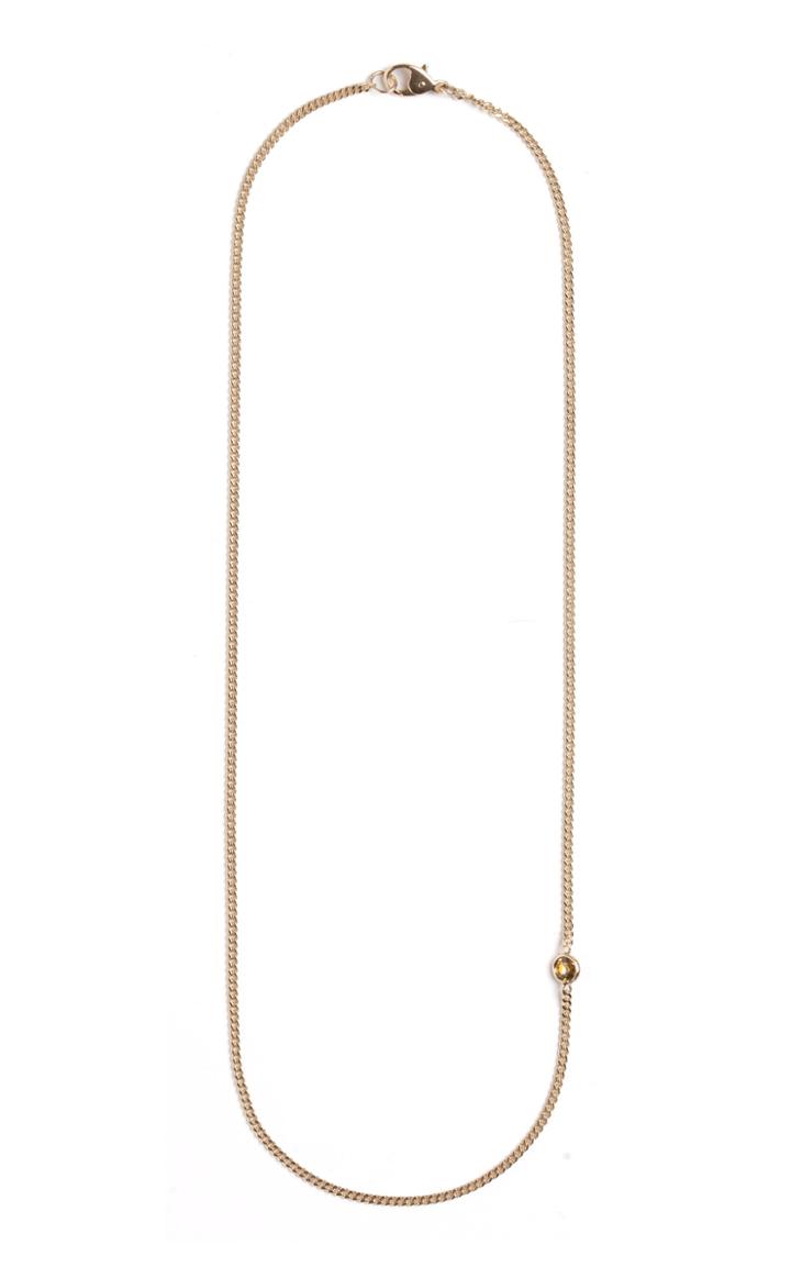 Objet-a Curb Chain 18k Gold Sapphire Necklace