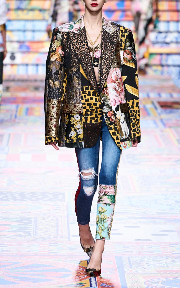 Moda Operandi Dolce & Gabbana Oversized Patchwork Brocade Blazer