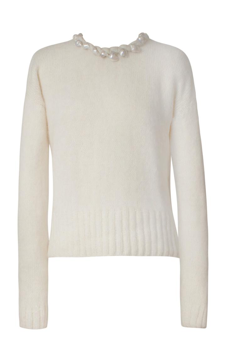 Moda Operandi Alejandra Alonso Rojas Embellished Cashmere-blend Sweater Size: S