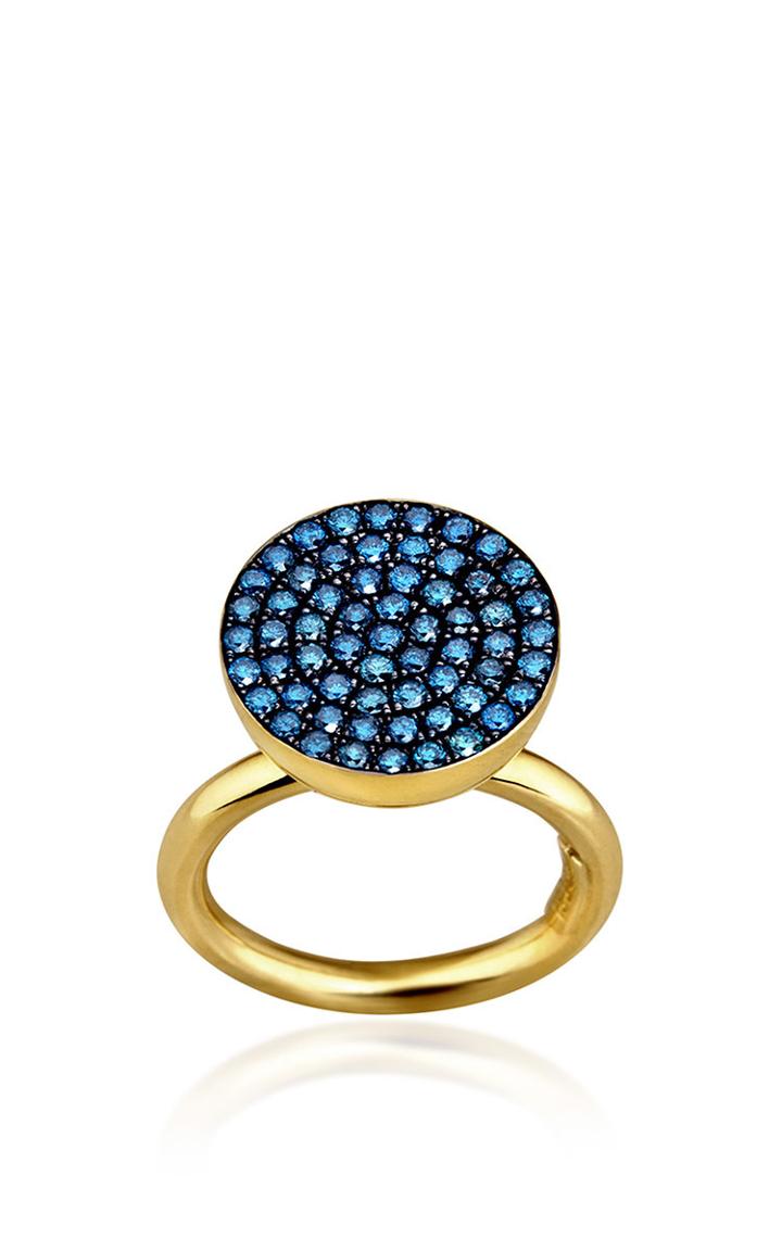 Elena Votsi Cyclos Ring With Blue Diamonds