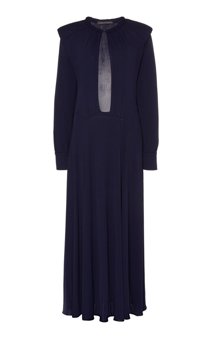Alberta Ferretti Cut-out Silk-effect Dress