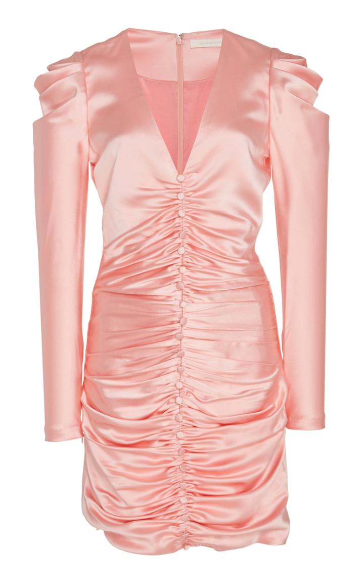 Jonathan Simkhai Satin Puff Sleeve Dress