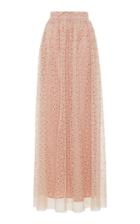 Luisa Beccaria Embroidered Eyelet Long Skirt