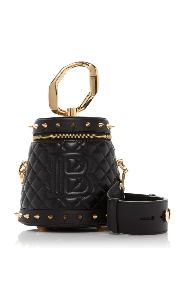 Balmain Romeo Quilted Leather Logo Bag