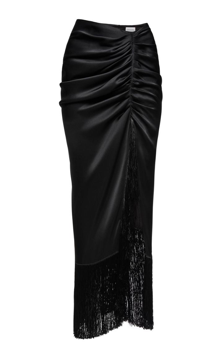 Magda Butrym Alba Ruched Silk Maxi Skirt
