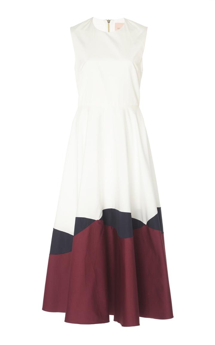 Roksanda Alesi Colorblocked Cotton Dress