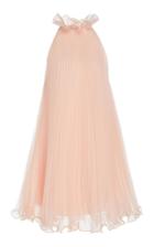 Monique Lhuillier Pleated Chiffon Mini Dress