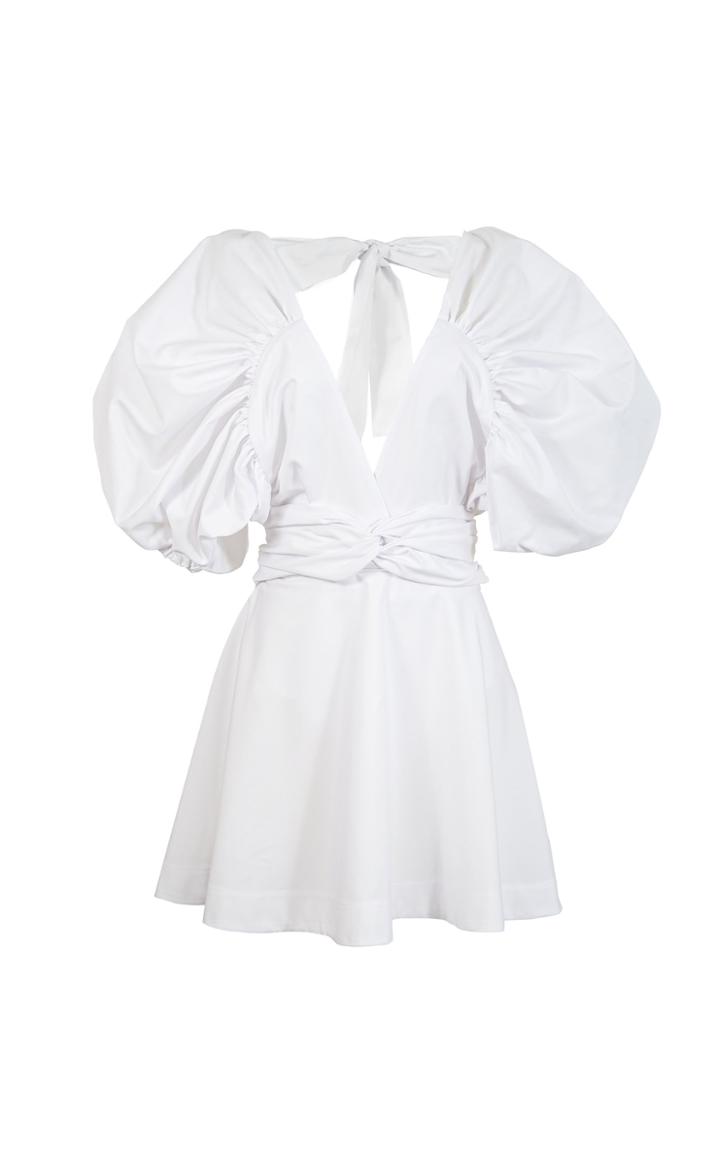 Moda Operandi By Efrain Mogollon Carlota Puff Sleeve Cotton Dress