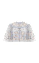 Moda Operandi Needle & Thread Sweet Petal Embroidered Tulle Cape Size: M