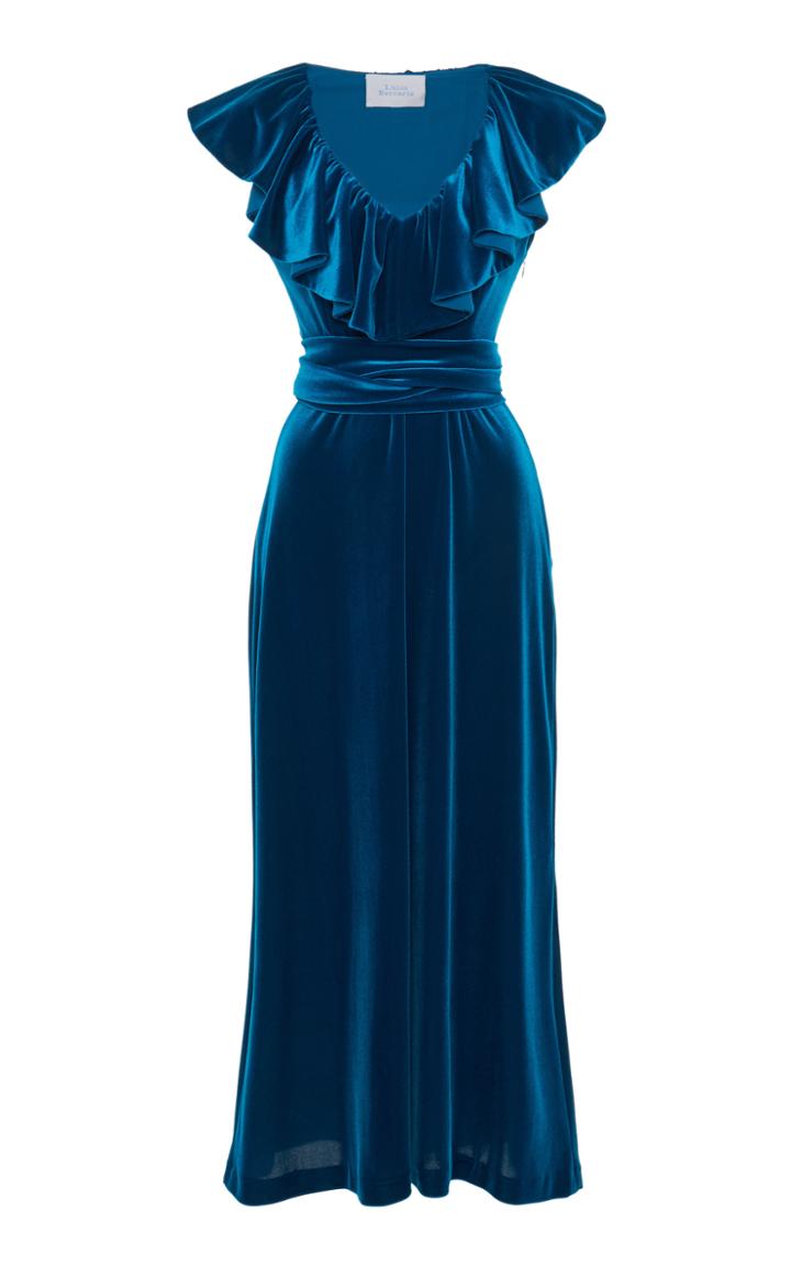 Moda Operandi Luisa Beccaria Ruffle-trim Velvet Dress