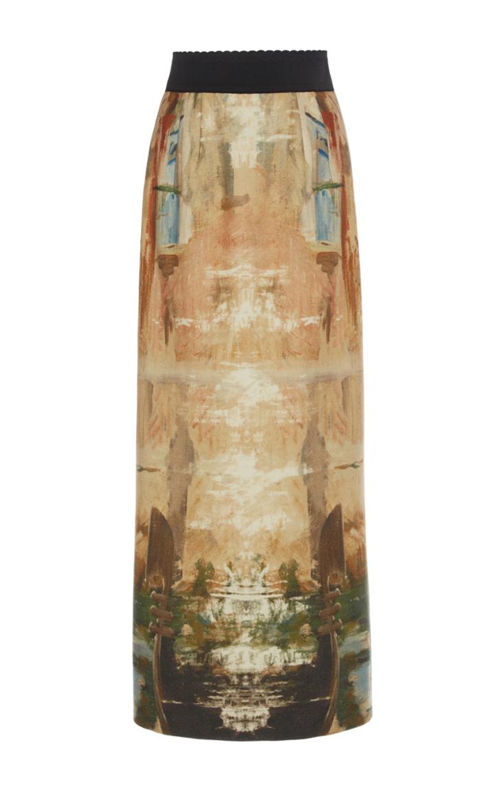 Alberta Ferretti Printed Midi Skirt