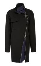 Cdric Charlier Exposed Zip-detail Virgin Wool Mini Dress