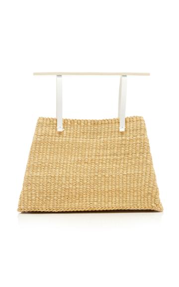 Moda Operandi Ins Bressand Leather-trimmed Straw Top Handle Bag