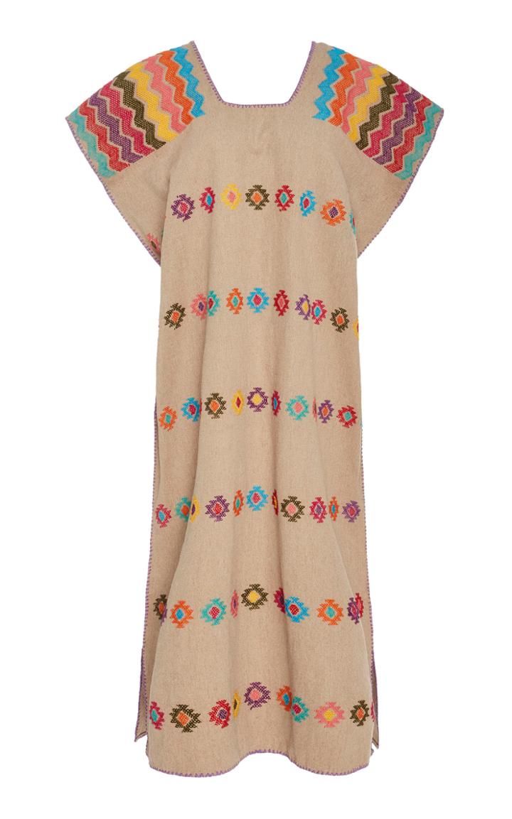 Pippa Holt Color Blocked Cotton Midi Caftan