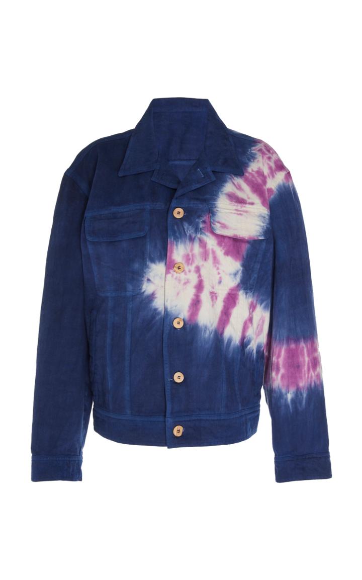 The Elder Statesman Whirlwind Dyed Denim Jacket