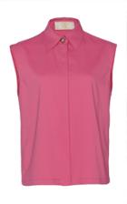 Sara Battaglia Cotton-blend Sleeveless Button Down