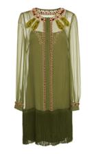 Alberta Ferretti Chiffon Fringe Dress