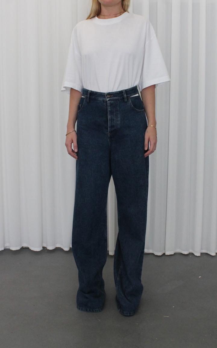 Moda Operandi Y/project Peep Show Cutout Rigid High-rise Wide-leg Jeans