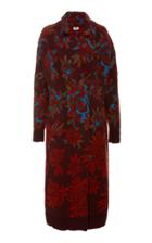 Salvatore Ferragamo Peony Embroidered Virgin Wool Coat