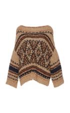 Alberta Ferretti Cotton Blend Graphic Knit Top