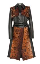 Mary Katrantzou Leather-trimmed Sequined Foil Trench Coat