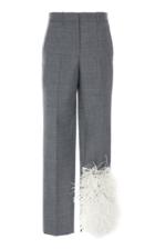 Loewe Feather Trim Wool Trousers