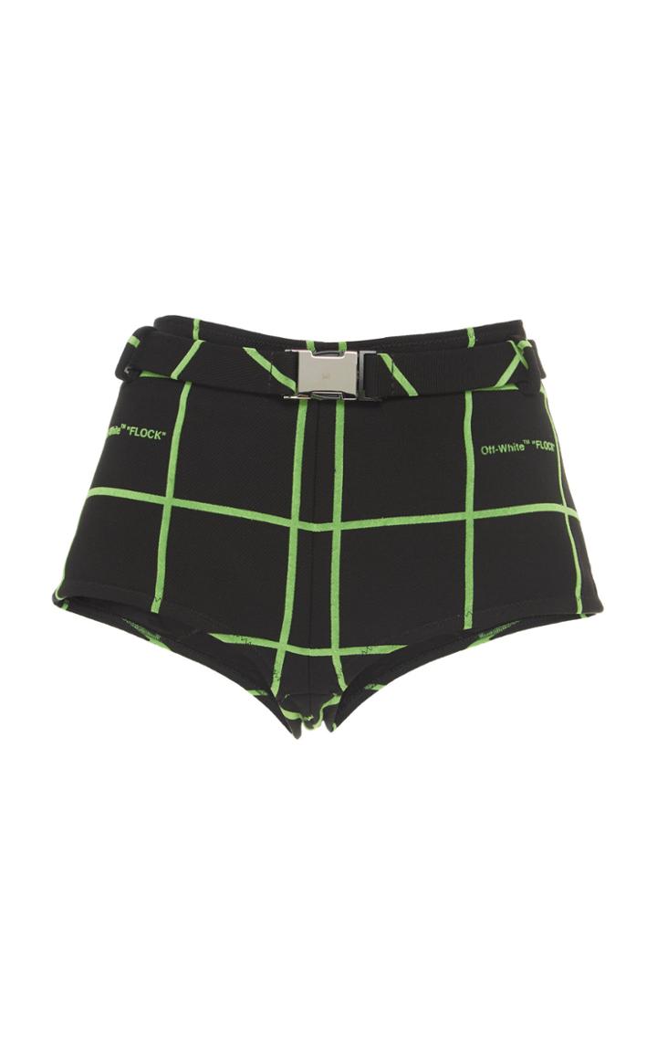 Off-white C/o Virgil Abloh Geometric Mini Shorts With Buckle Belt