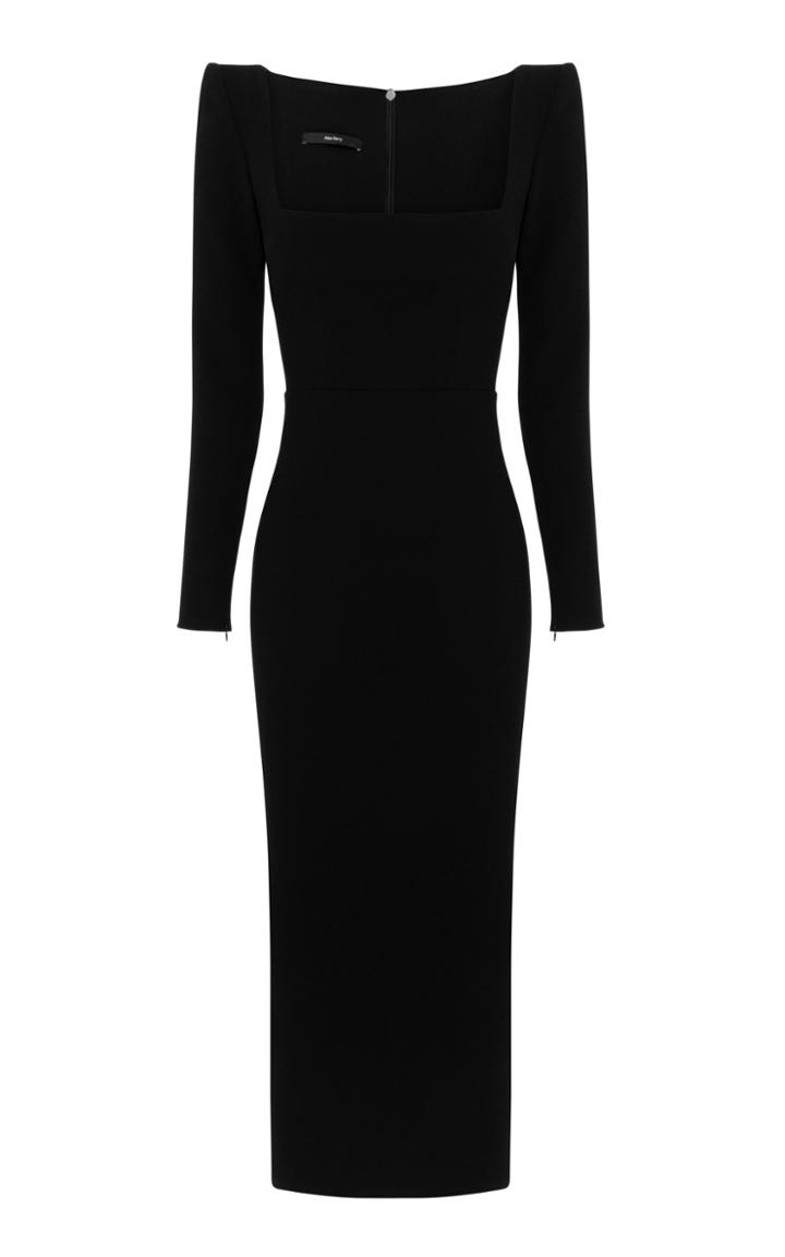 Moda Operandi Alex Perry Baird Stretch Crepe Portrait Long Sleeve Dress