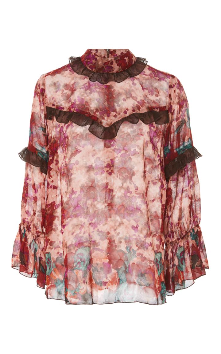 Anna Sui Painted Posey Border Top
