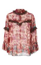 Anna Sui Painted Posey Border Top