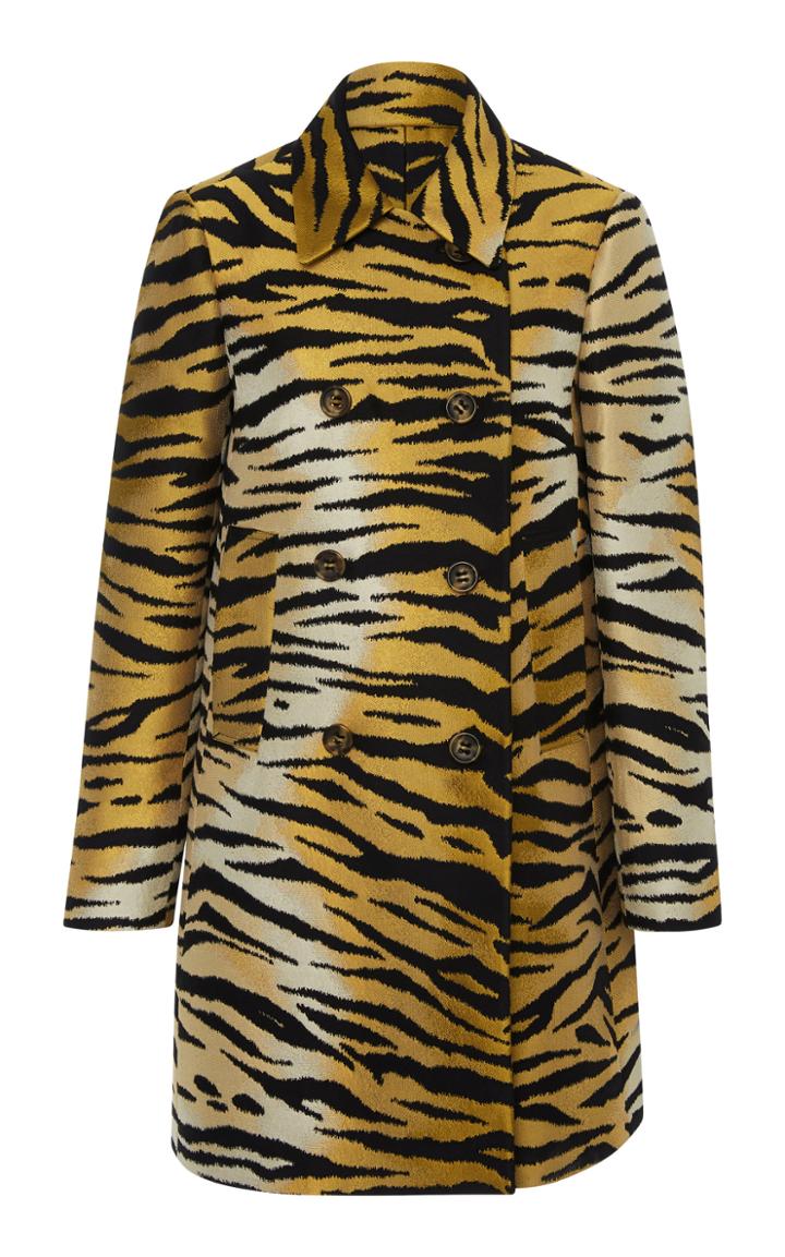 Red Valentino Animal Print Jacquard Midi Coat
