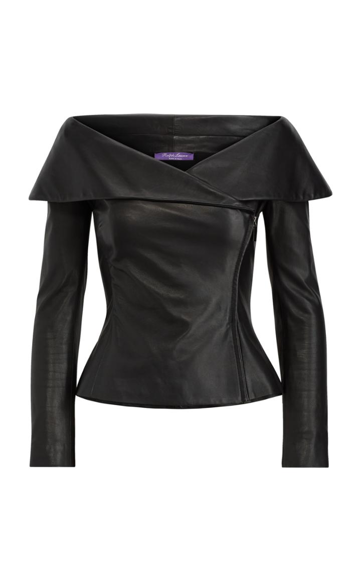 Ralph Lauren Maxine Leather Zip Jacket
