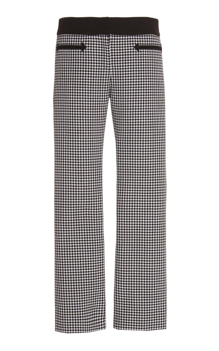 Paco Rabanne Houndstooth Wool-crepe Slim-leg Pants