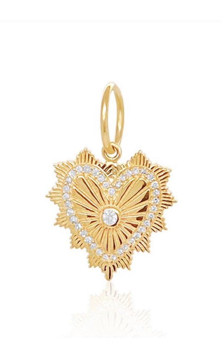 Moda Operandi Colette Jewelry 18k Yellow Gold & Diamond Small Heart Charm