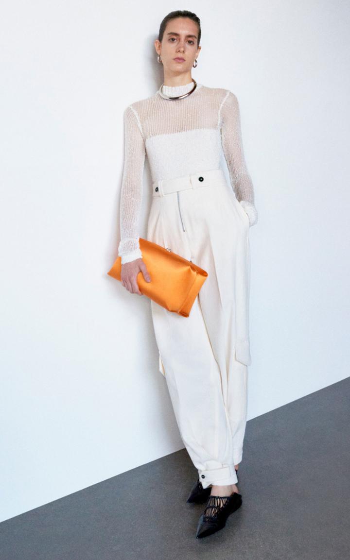 Moda Operandi Jil Sander Cotton High-waisted Cargo Trousers