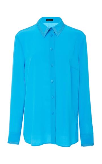 Escada Nicoli Collared Silk Blouse