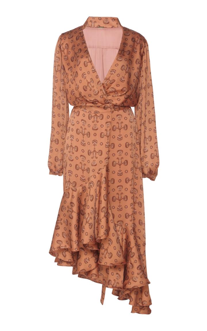 Johanna Ortiz Spiritual Relations Crinkle Georgette Wrap Dress