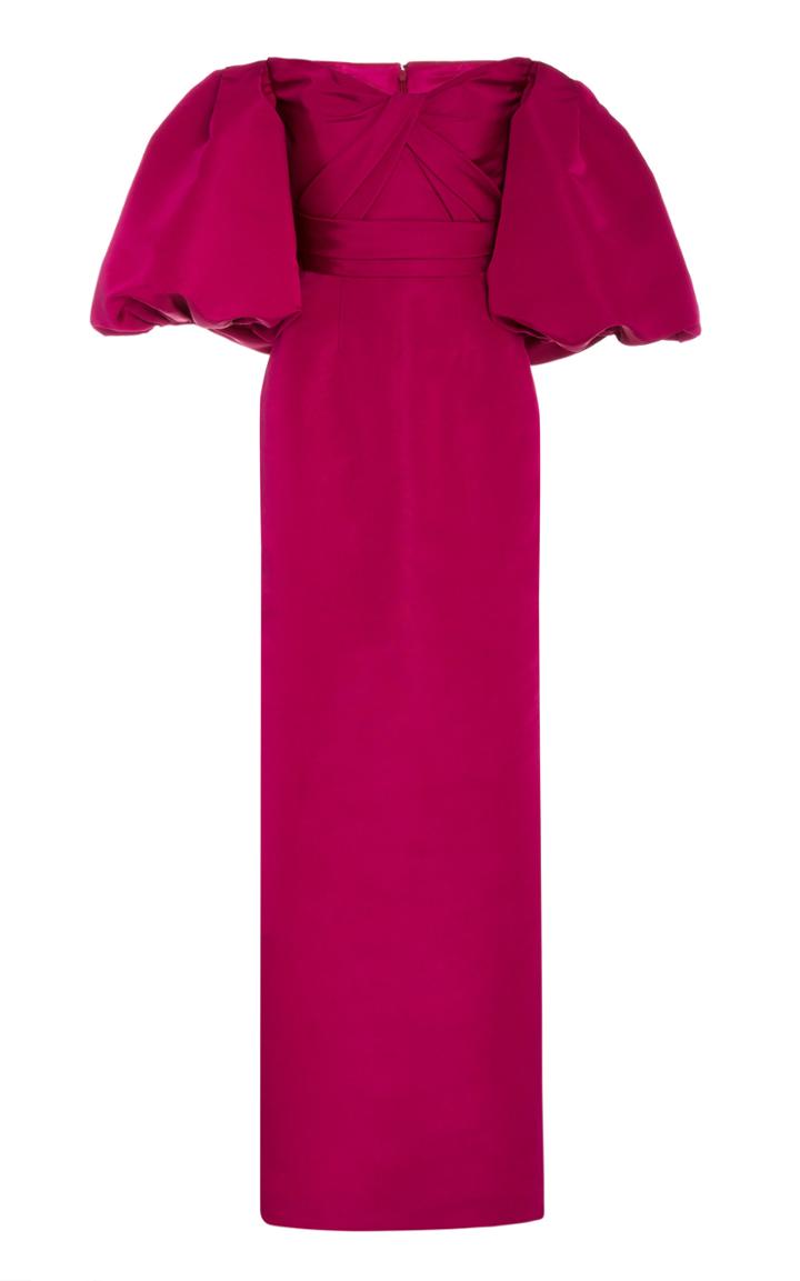 Monique Lhuillier Off-the-shoulder Silk Taffeta Maxi Dress