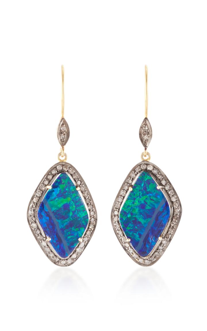 Sanjay Kasliwal Indorussian Blue Opal Earrings