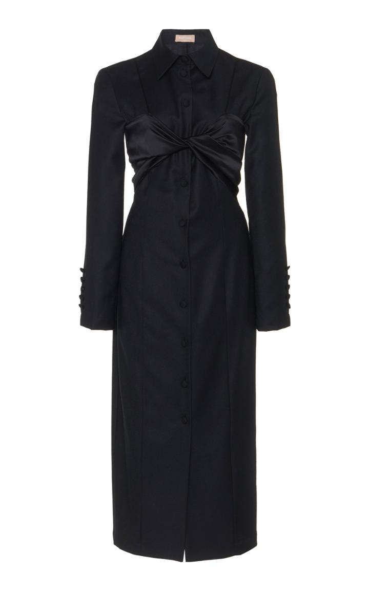 Moda Operandi Matriel Wrapped Overlay Button-down Dress