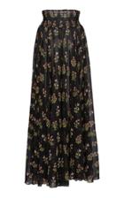 Giambattista Valli Floral-print Silk-pliss Pants