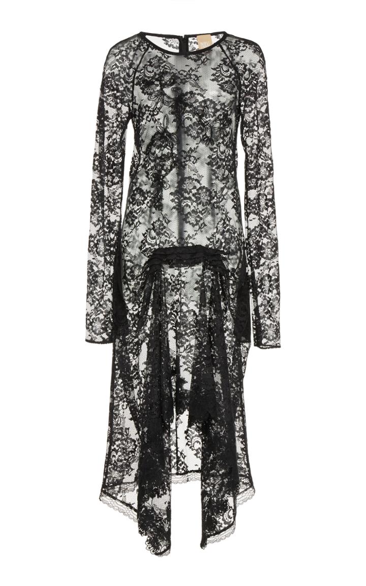 Pascal Millet Pleated Lace Dress