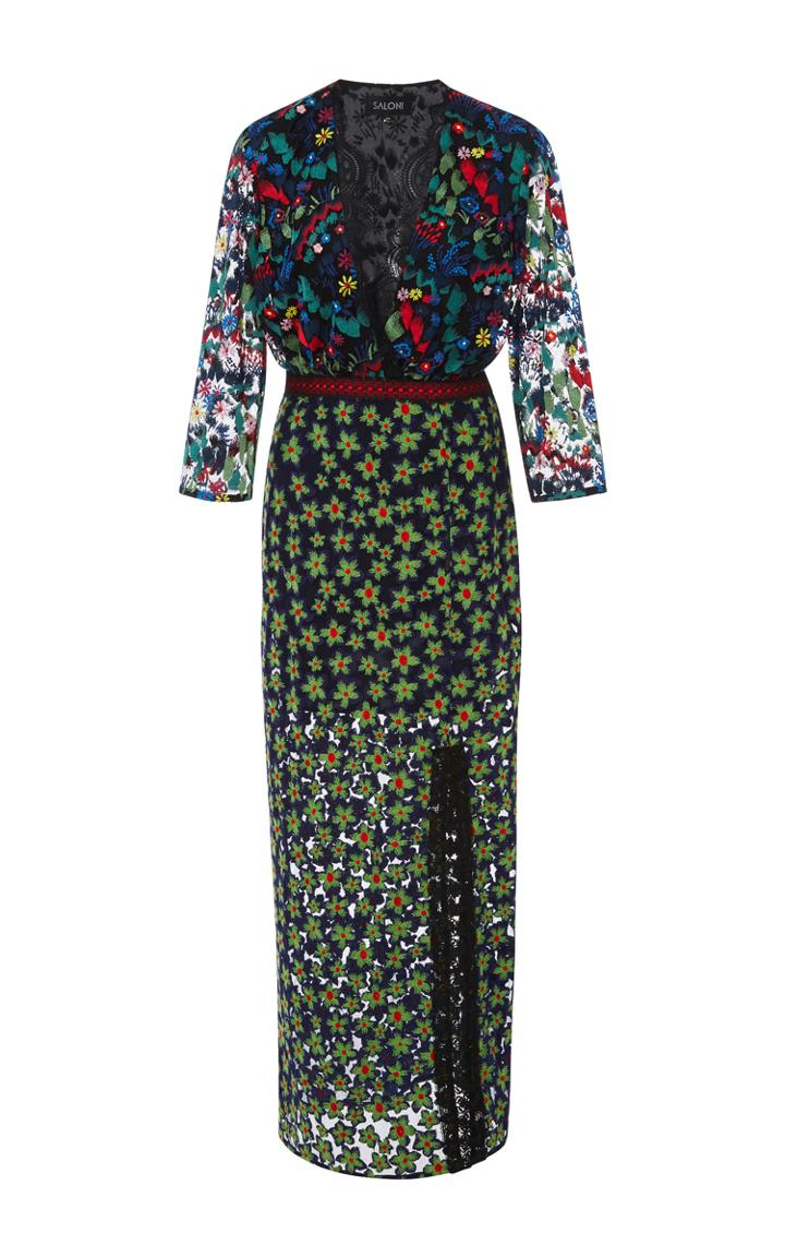 Saloni Jennifer-f Floral Midi Dress