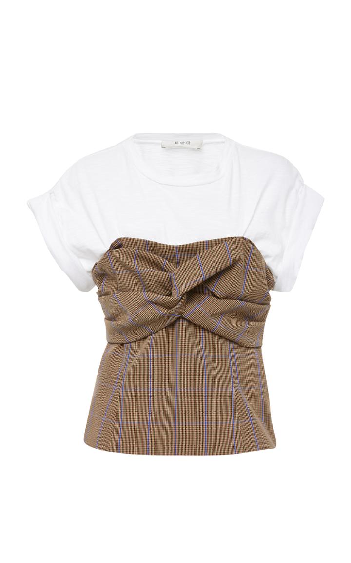 Sea Peyton Plaid Combo Tee