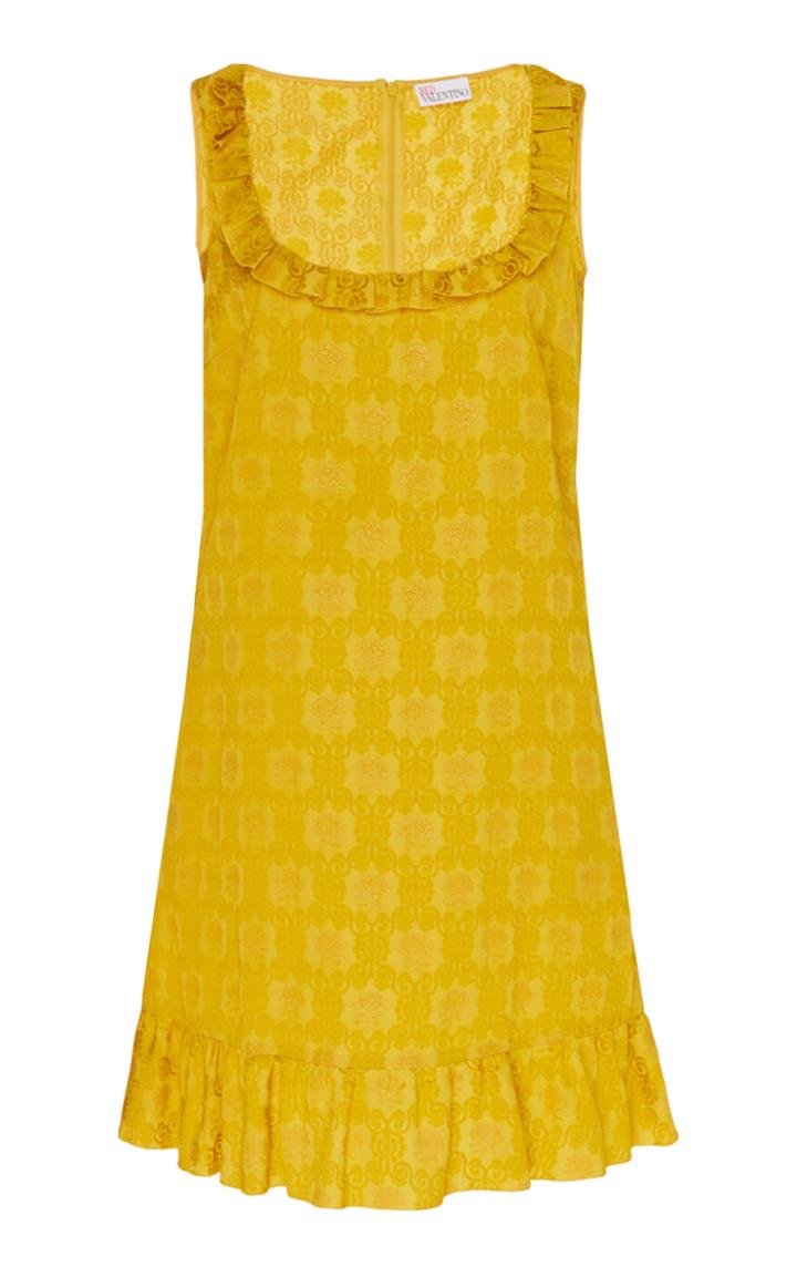Moda Operandi Red Valentino Ruffle-detailed Jaquard-satin Mini Dress Size: 36