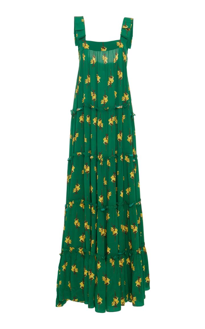Adriana Degreas Josephine Baker Pleated Maxi Dress