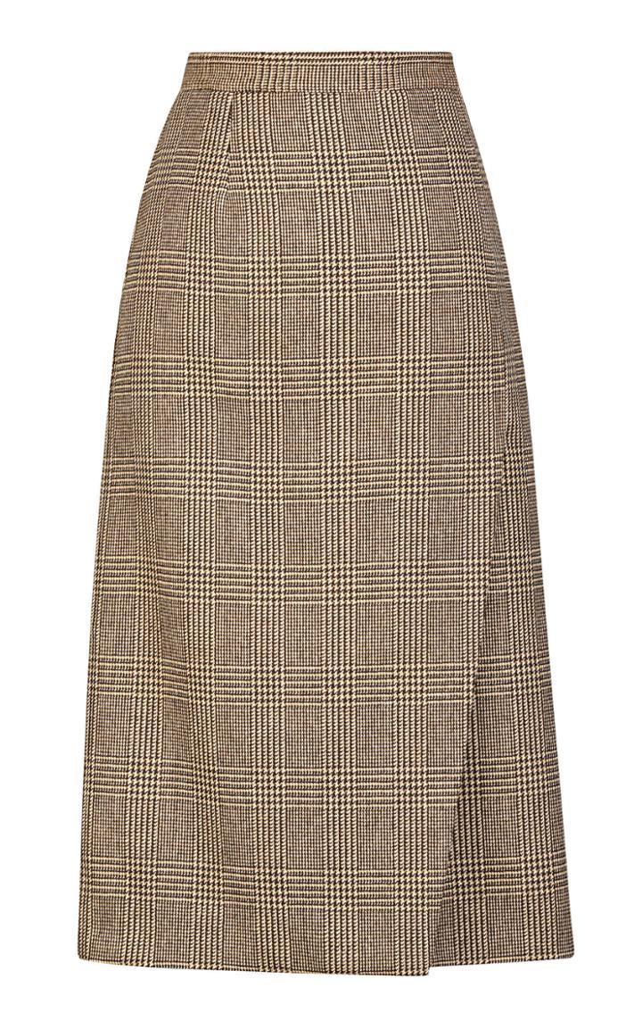 Giuliva Heritage Collection Wanda Check-print Merino Wool Midi Skirt